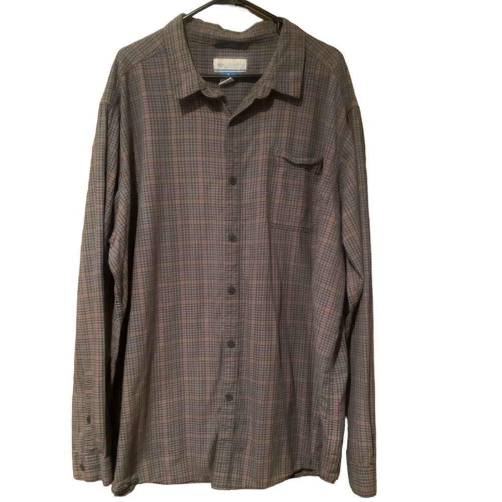 Columbia Plaid Long Sleeve Tall Men’s Button Up Shirt Size 3XL